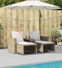 5-tlg. Garten-Sofagarnitur Kissen Stapelbar Beige Poly Rattan