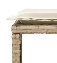 5-tlg. Garten-Sofagarnitur Kissen Stapelbar Beige Poly Rattan