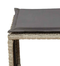 5tlg. Garten-Sofagarnitur Kissen Stapelbar Hellgrau Poly Rattan