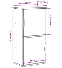 Beistellschrank ODDA 40x24x79 cm Massivholz Kiefer