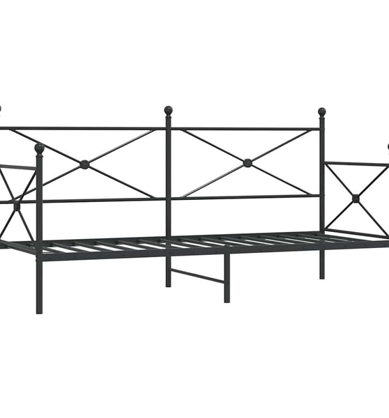 Tagesbett ohne Matratze Schwarz 75x190 cm Stahl