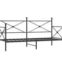 Tagesbett ohne Matratze Schwarz 80x200 cm Stahl