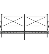 Tagesbett ohne Matratze Schwarz 80x200 cm Stahl