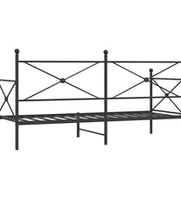 Tagesbett ohne Matratze Schwarz 80x200 cm Stahl