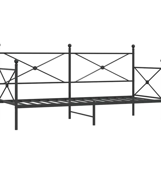 Tagesbett ohne Matratze Schwarz 90x190 cm Stahl