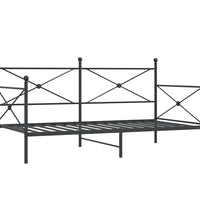 Tagesbett ohne Matratze Schwarz 100x190 cm Stahl