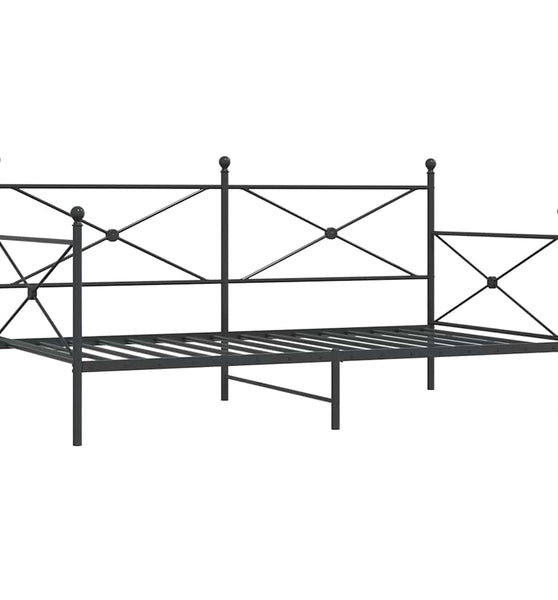 Tagesbett ohne Matratze Schwarz 100x190 cm Stahl