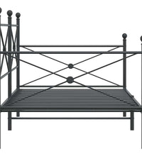 Tagesbett ohne Matratze Schwarz 100x190 cm Stahl