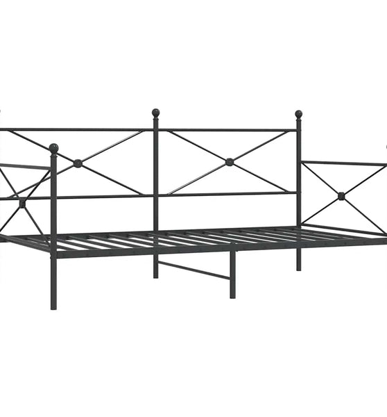 Tagesbett ohne Matratze Schwarz 100x200 cm Stahl