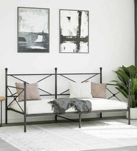 Tagesbett ohne Matratze Schwarz 100x200 cm Stahl