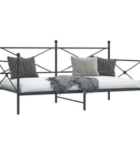 Tagesbett ohne Matratze Schwarz 100x200 cm Stahl