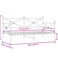 Tagesbett ohne Matratze Schwarz 100x200 cm Stahl