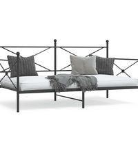 Tagesbett ohne Matratze Schwarz 100x200 cm Stahl