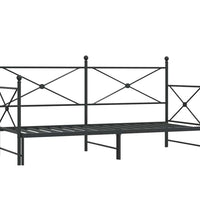 Tagesbett Ausziehbar ohne Matratze Schwarz 75x190 cm Stahl