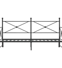 Tagesbett Ausziehbar ohne Matratze Schwarz 75x190 cm Stahl