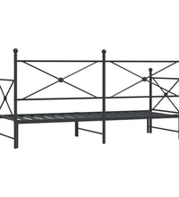 Tagesbett Ausziehbar ohne Matratze Schwarz 75x190 cm Stahl