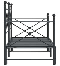 Tagesbett Ausziehbar ohne Matratze Schwarz 80x200 cm Stahl