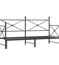 Tagesbett Ausziehbar ohne Matratze Schwarz 90x190 cm Stahl