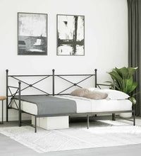 Tagesbett Ausziehbar ohne Matratze Schwarz 90x190 cm Stahl