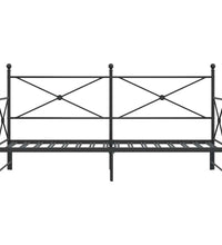 Tagesbett Ausziehbar ohne Matratze Schwarz 90x190 cm Stahl
