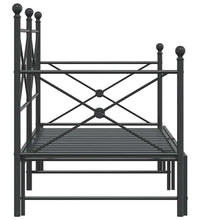 Tagesbett Ausziehbar ohne Matratze Schwarz 90x190 cm Stahl