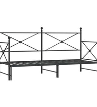 Tagesbett Ausziehbar ohne Matratze Schwarz 90x200 cm Stahl