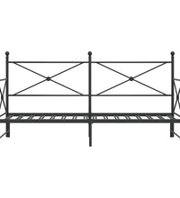 Tagesbett Ausziehbar ohne Matratze Schwarz 90x200 cm Stahl