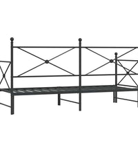 Tagesbett Ausziehbar ohne Matratze Schwarz 90x200 cm Stahl