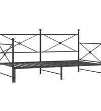 Tagesbett Ausziehbar ohne Matratze Schwarz 100x190 cm Stahl