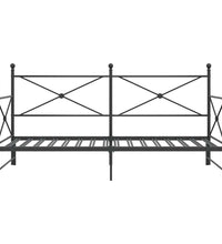 Tagesbett Ausziehbar ohne Matratze Schwarz 100x190 cm Stahl