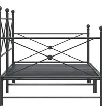 Tagesbett Ausziehbar ohne Matratze Schwarz 100x190 cm Stahl