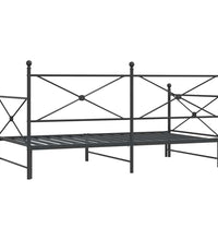 Tagesbett Ausziehbar ohne Matratze Schwarz 100x190 cm Stahl