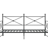 Tagesbett Ausziehbar ohne Matratze Schwarz 100x200 cm Stahl