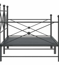 Tagesbett Ausziehbar ohne Matratze Schwarz 100x200 cm Stahl