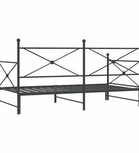 Tagesbett Ausziehbar ohne Matratze Schwarz 100x200 cm Stahl