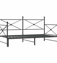 Tagesbett Ausziehbar ohne Matratze Schwarz 107x203 cm Stahl