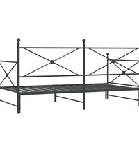 Tagesbett Ausziehbar ohne Matratze Schwarz 107x203 cm Stahl