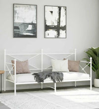 Tagesbett ohne Matratze Weiß 90x190 cm Stahl