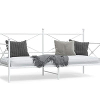 Tagesbett ohne Matratze Weiß 90x190 cm Stahl