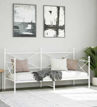 Tagesbett ohne Matratze Weiß 90x200 cm Stahl