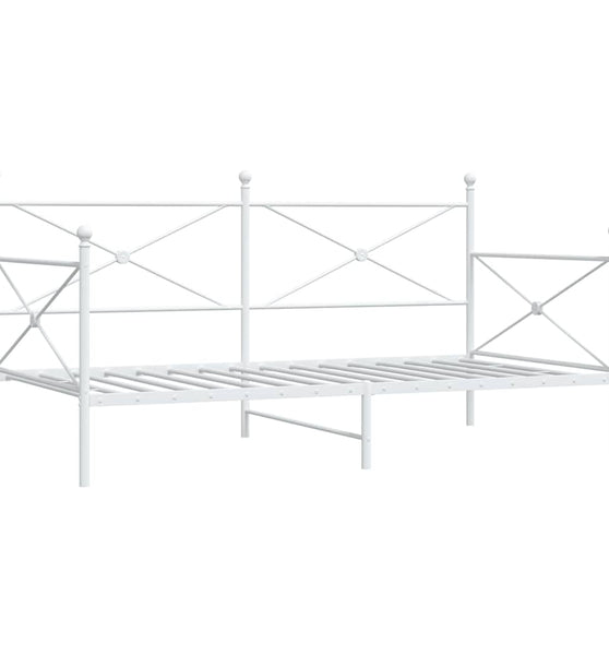 Tagesbett ohne Matratze Weiß 100x190 cm Stahl