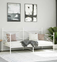 Tagesbett ohne Matratze Weiß 100x200 cm Stahl