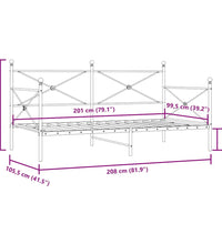 Tagesbett ohne Matratze Weiß 100x200 cm Stahl