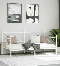 Tagesbett ohne Matratze Weiß 107x203 cm Stahl