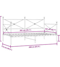 Tagesbett ohne Matratze Weiß 107x203 cm Stahl