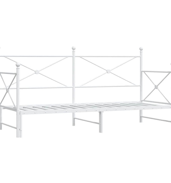 Tagesbett Ausziehbar ohne Matratze Weiß 80x200 cm Stahl