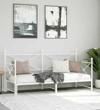 Tagesbett Ausziehbar ohne Matratze Weiß 80x200 cm Stahl