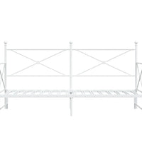 Tagesbett Ausziehbar ohne Matratze Weiß 80x200 cm Stahl