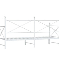 Tagesbett Ausziehbar ohne Matratze Weiß 80x200 cm Stahl