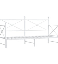 Tagesbett Ausziehbar ohne Matratze Weiß 90x190 cm Stahl